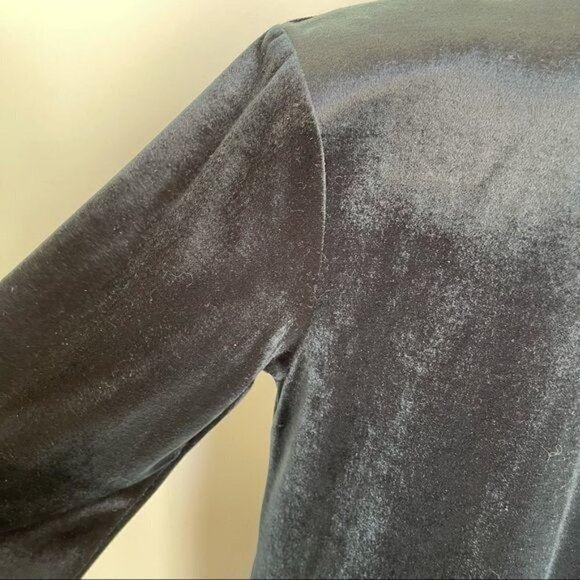 Diamond Tea Gown Robe Small S Womens Vintage Velvet Open Front Button Pockets - Picture 9 of 12